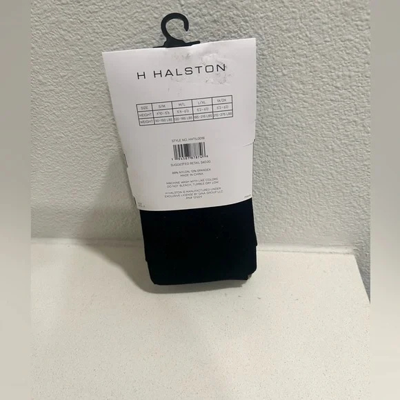 H by Halston Black and gray footless tights opaque - Picture 2 of 3